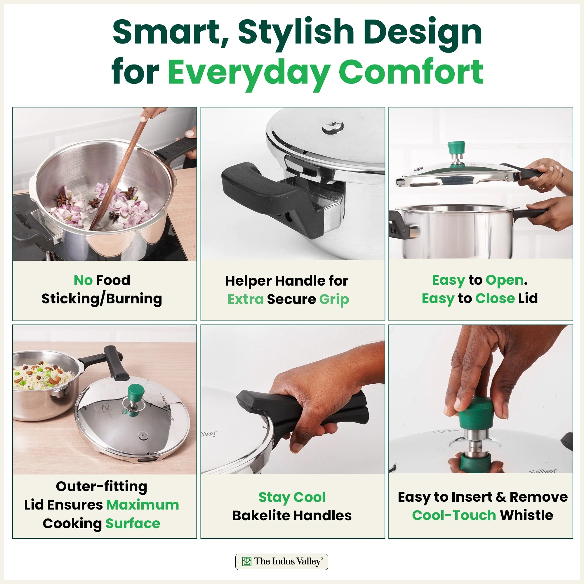 Tri-ply Stainless Steel Pressure Pan 3.5/5L, Premium Quality, 3 Layer Thick Body, Heavy Bottom, 100% Food-safe, ISI Certified, Induction & Gas - Image 8