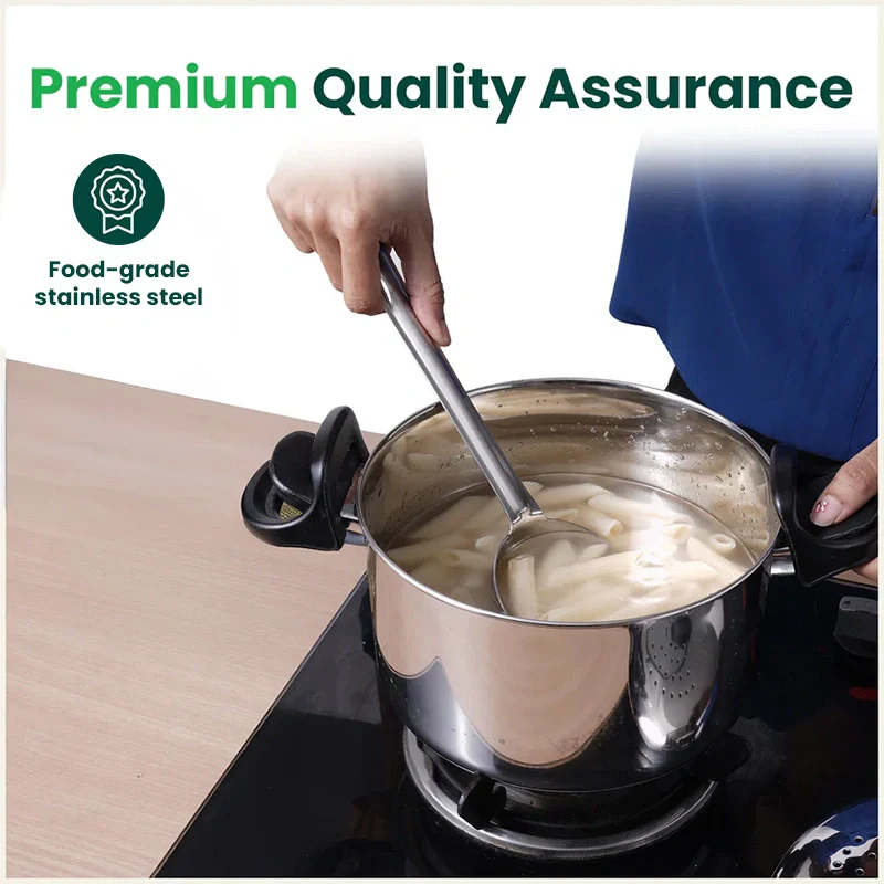 Premium Stainless Steel Rice Pot with Strainer Lid & Lock free Bakelite Handles 2.5/3.5L, Tri-ply 3-Layer Heavy Bottom | Noodle/Pasta/Corn/Soya/Veggies Boiler Pot, Steamer Cooker, Induction & Gas - Image 7