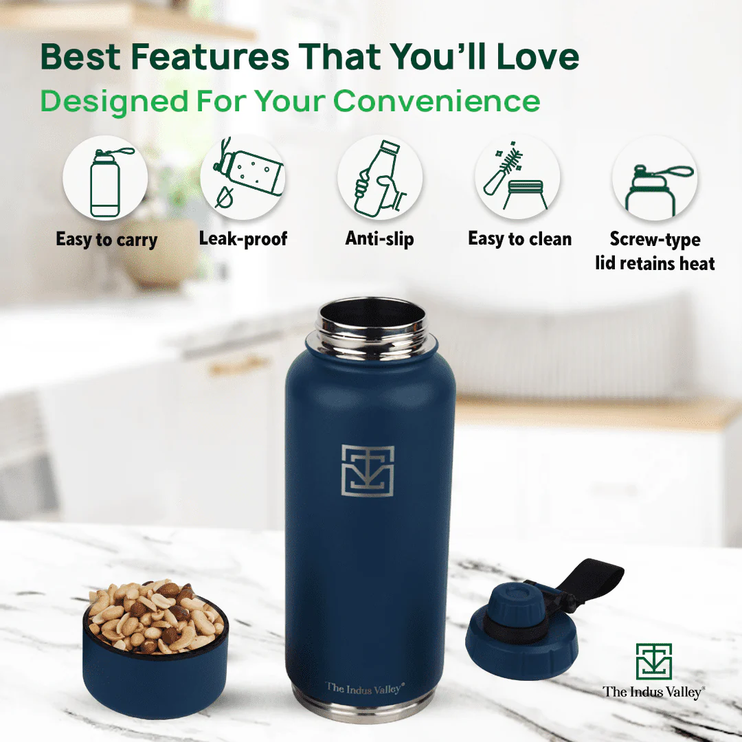 Premium Stainless Steel Vacuum Insulated Water Bottle 900 ml Flask, Storage Container, Hot & Cold - Image 7