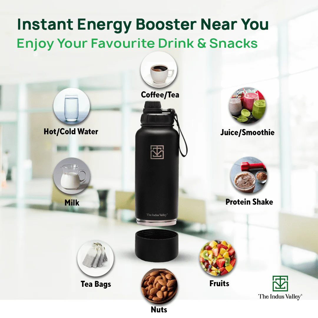 Premium Stainless Steel Vacuum Insulated Water Bottle 900 ml Flask, Storage Container, Hot & Cold - Image 8